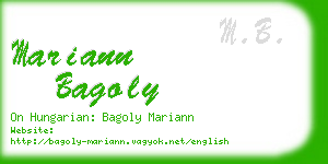 mariann bagoly business card